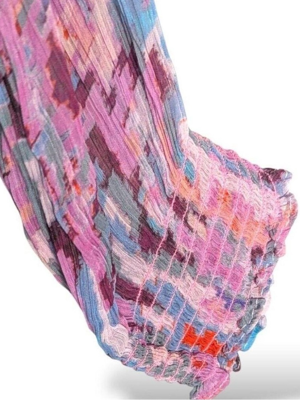 Anthropologie Marais Printed Chiffon Pink Lavender Maxi Dress 1X - Picture 5 of 6